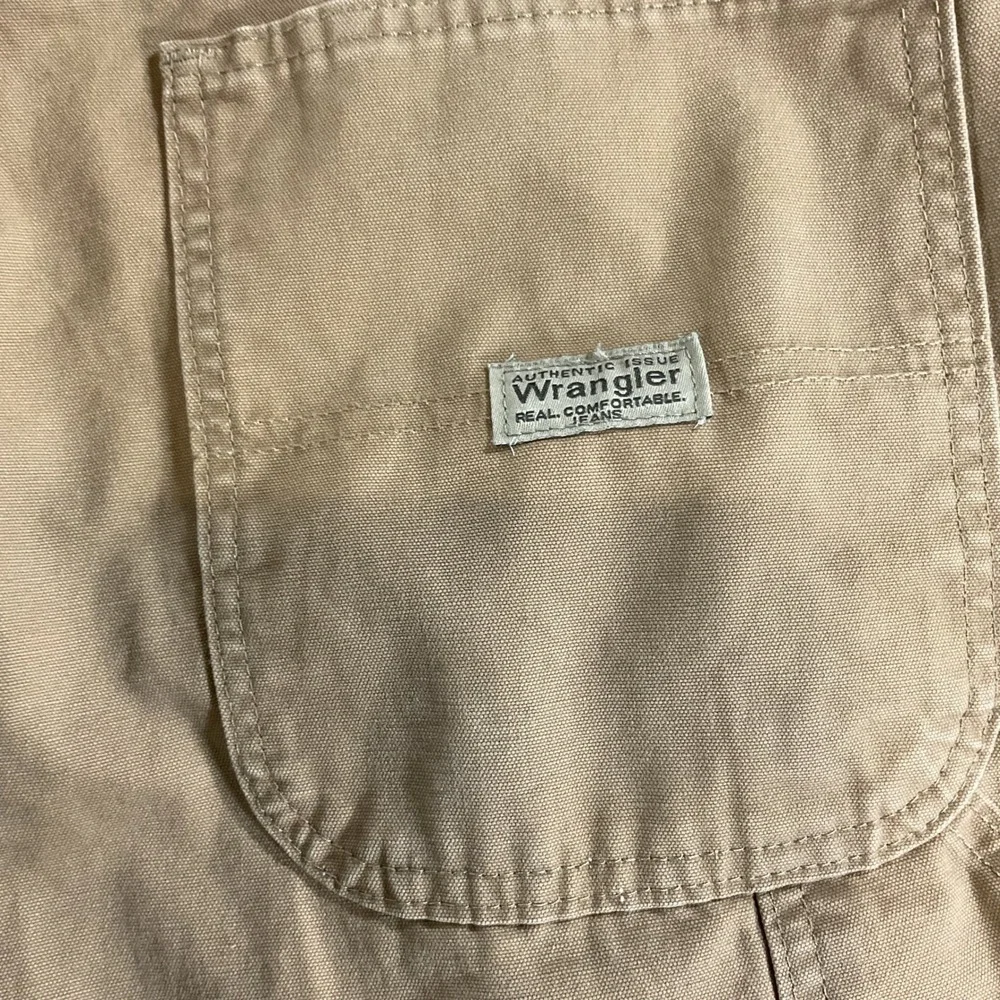 Wrangler Mens Carpenter Pants 40x30 Khaki Relaxed Fit Work Utility Cotton 94LSWA